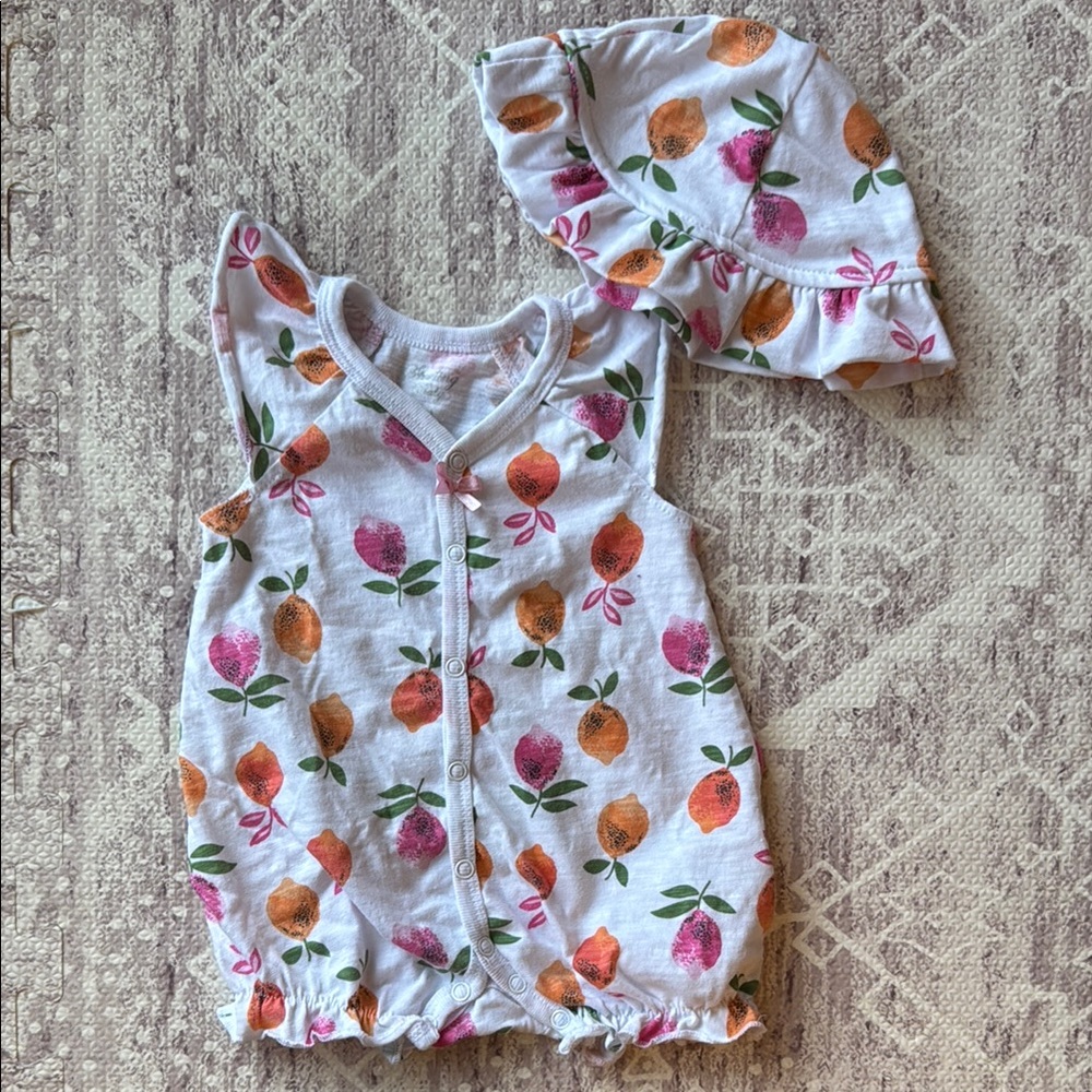 Colorful Fruit Print Kids Matching Set